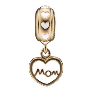 Christina Collect 925 sterling sølv Mom Love Hengende hjerte med MOM i hvit emalje